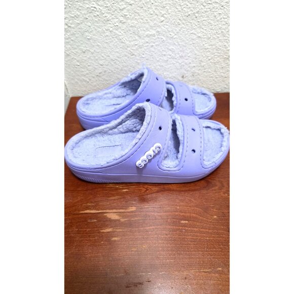 Crocs Women's Lavender Purple Cozy Lined Sandals M4/W6 - Picture 2 of 6